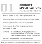 F-15 Eagle Air Superiority Fighter Model 1:100 Scale - Image 9
