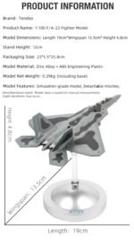 F-22 Raptor Stealth Fighter Display Model 1:100 Scale - Image 11